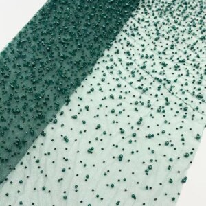 5 Yards White Pearls Beaded Lace African Lace Fabrics 2025 High Quality Red Stones Lace Fabric Beaded Fabric For Sewing KB4768