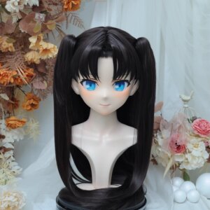 Customize Character Female/Girl Resin Kig Full Head With Lock Anime Cosplay Japanese Anime Kigurumi Mask