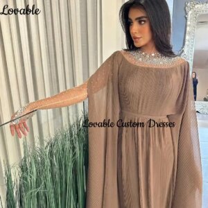 Customized Scoop Neckline Luxury Evening Dresses Column Beadings Formal Occasion Dresses Zipper Up Wedding Dress Vestidos De Fes