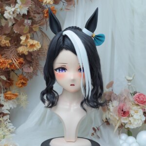 Customize Character Female/Girl Resin Kig Full Head With Lock Anime Cosplay Japanese Anime Kigurumi Mask