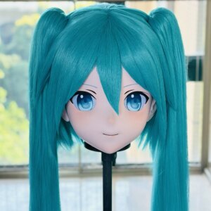 Customize Character Female/Girl Resin Kig Full Head With Lock Anime Cosplay Japanese Anime Kigurumi Mask