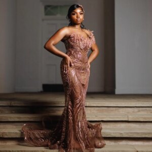 Elegant Sweetheart Prom Dresses Black Girls 2025 One Shoulder Crystal Applique Long Mermaid Wedding Party Dress Customized