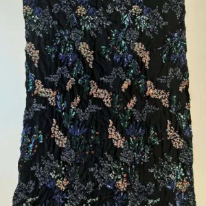 2024 Delicate Elegant Latest Black High Quality Austria Embrodered Velvet With Sequins Fabric For Party Evening Dress NN_1598Z