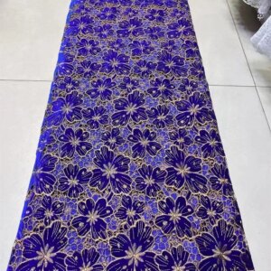 Purple Lace Fabric Nigerian Fabric 5 Yards High Quality AfricanVelvet Lace Fabric For Weddings Dresses Fabric For Sewing A1046-1