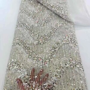 African Lace Fabric 2025 Sequins Beaded Embroidery Groom Nigerian Bridal High Quality French Tulle Lace Fabric For Wedding