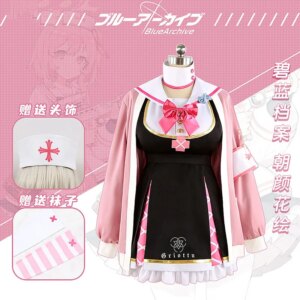 Asagao Hanae Cosplay Game Blue Archive Cute nurse Uniform Pleated Skirt female Customized Costume H