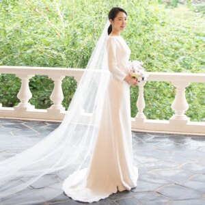 Customized Boat Neck Soft Satin Wedding Dress Classic Long Sleeves Backless Sweep Train Bridal Gown Elegant Bridal Party Dress