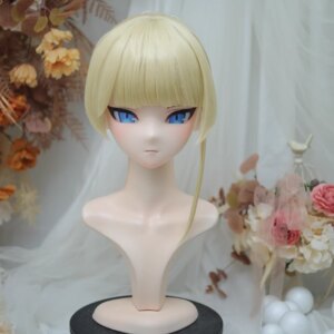 (NFD36–36)Customize Full Head With Lock Pretty Female/Girl Japanese Animego Character Kig Cosplay Kigurumi Mask Crossdress Doll