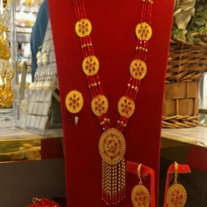 New Dubai 24k Gold Plated Jewelry Bridal Wedding Tassel Necklace Earrings Women’s Ring Bracelet Jewelry Five Piece Set YY10274