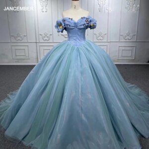 Romantic Long One-piece Dress Gown Appliques Organza Satin Sweep Train Sweetheart Short Sleeves DY6572 Lace up Pleat