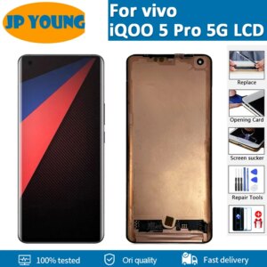 6.56″ Original AMOLED For vivo iQOO 5 Pro 5G LCD Display Touch Screen Digitizer Assembly Replacement For iQOO 5Pro v2025a LCD