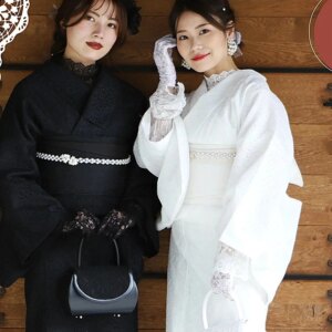 Elegant Lace Kimono – Japanese Women’s Formal Wear, Double-Layer Lightweight Design Multi-Floral Aesthetic