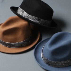 Four elegant and fashionable short-brimmed hats for men women