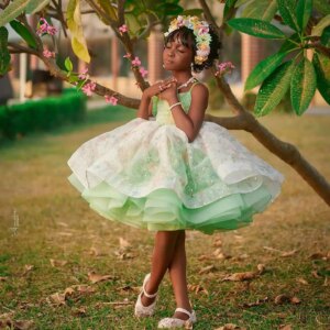 Mint Green Flower Girl Dress for Wedding Party Beaded Appliqued Ball Gowns Child Little Baby Birthday Party Dress