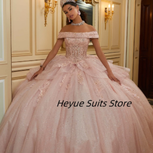 Customized Elegant Luxury Quinceanera Dresse Princess Sparkle Lnlaid Crystal Diamond Lace Decal Gown vestidosde15quinceañera