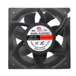 Axial flow fan DC24V 20cm 4.0A 205x205x72mm high airflow cooling DC motor brushless industrial Double Ball Bearing cooling fan