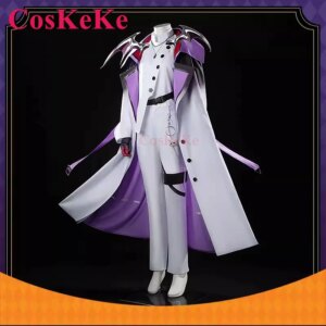 【Customized】CosKeKe Shu Yamino Cosplay Anime VTuber NIJISANJI Costume Fashion White Uniforms Halloween Party Role Play Clothing