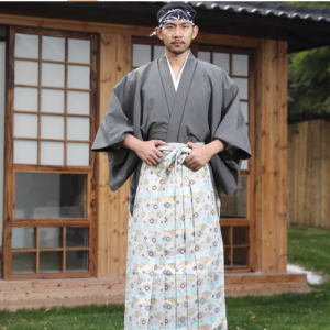 Traditional Kimono Men’s Japanese Formal Samurai Suit Set
