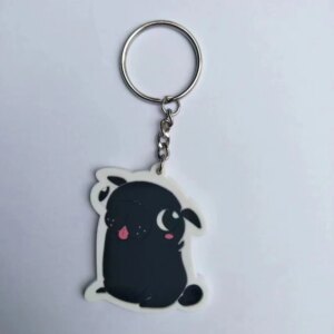 Customized Cartoon Rubber Black Pig Keychains Backside Blank Key Ring Accessories For Advertisement Wholesale Free Shipping