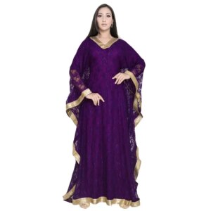 Purple Luxury Royal Moroccan Dubai Kaftans African Attire Dresses