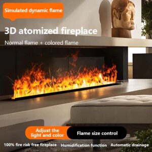 Water and electricity fireplace APP remote control interior decoration water mist fireplace embedded realistic 3D mist flame