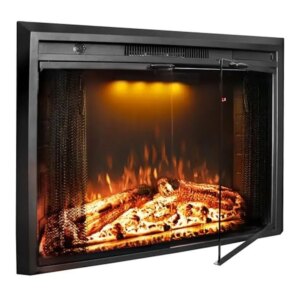 36 Inch Electric Fireplace Insert with Adjustable Flame Top Light Colors and Fire Crackling Sound Recessed Fireplace Heater TV