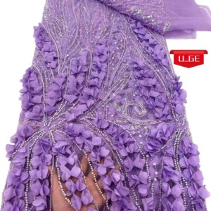 5Yards 2025 Latest AustriaBest Quality Delicate Soft 3D Applique Mesh With Stones lace Fabric For Wedding Evening Dress U_GE1925