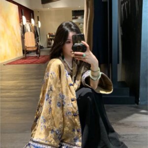 National style new Chinese initial embroidery rayon silk gauze