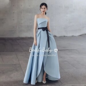 Customized Vestidos De Fiesta Evening Party Dresses for Women 2024 Strapless Slimming Asymmetric Skirts Banquet Gown Prom Dress