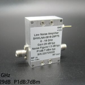 6-18GHz 29dB Gain 7dBm Power, Noise Figure 1.5dB RF Low Noise Amplifier Spot