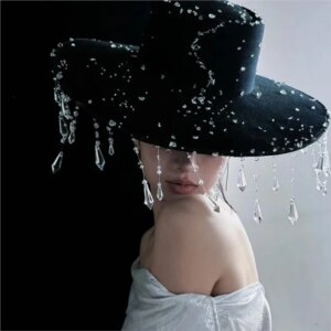 tassel hat women’s new fashion personality big top girl style jazz