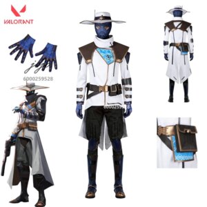 Game VALORANT Cypher Cosplay Costume Hat Coat Pants Mask Outfit Full Set Anime Clothes Halloween Party Role Play Comic Con Set