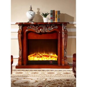 1.2 meters European mantel decorative heating furnace core engraved drawing gold and silver electric fireplace decorative cabine