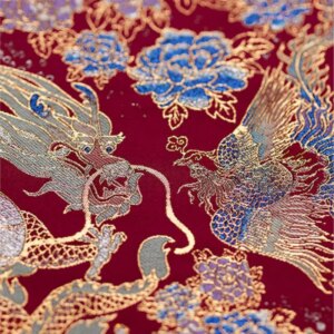 Imitation mother-of-pearl inlaid decorative pattern woven gold satin skirt fabric Hanfu fabric