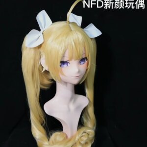(NFD080)Customize Full Head With Lock Pretty Female/Girl Japanese Animego Character Kig Cosplay Kigurumi Mask Crossdress Doll