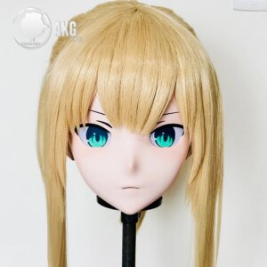 Customize Character Female/Girl Resin Kig Full Head With Lock Anime Cosplay Japanese Anime Kigurumi Mask