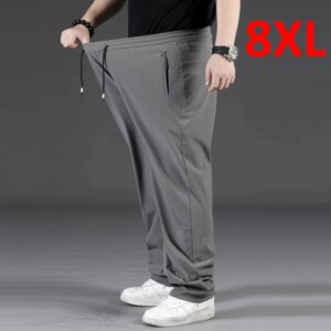 7XL 8XL Plus Size Pants Men Baggy Fashion Casual Elastic Waist Trousers Male Sweatpants Big