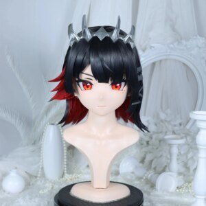 Customize Character Female/Girl Resin Kig Full Head With Lock Anime Cosplay Japanese Anime Kigurumi Mask