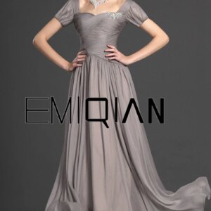 Elegant Square Neck Short Sleeves Mother Of The Bride Dresses Custom Made A Line Evening Dresses
