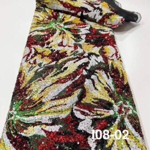 Fashion African Lace Fabric 2025 High Quality French Luxury Heavy Lace Nigerian Sequins Net Lace Fabric For Wedding Dress