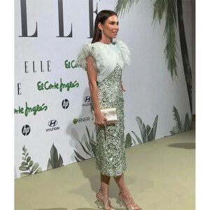 Customized Elegant O-Neck Evening Dress Sparkling Sequins Prom Dress Straight Tea-Length Cocktail Special Banquet Dress 2024 Pa