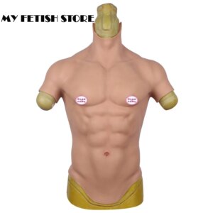 Crossdress Realistic Silicone Artificial Simulation Half Body Cosplay Male Suit Fake Belly Men’s Chest Crossdresser Macho Muscle