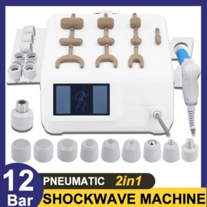 Shockwave Therapy Machine Extracorporeal 12Bar Pneumatic Shock Wave Pain Relief Tennis Elbow ED 20 Probes Body Massager