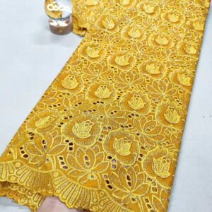 African Guipure Lace Embroidered Dubai New 2025 Latest African Lace Fabric High Quality Green Lace Fabric For Woman Sewing Dress