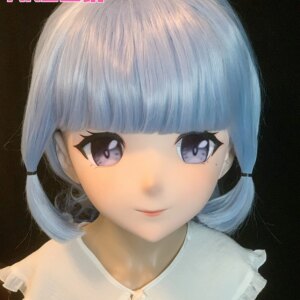 Customize Character Female/Girl Resin Kig Full Head With Lock Anime Cosplay Japanese Anime Kigurumi Mask