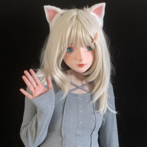 (AL32)Handmade Sweet Female/Girl Resin Half Head Cosplay Japanese Anime Role Play Lolita Kigurumi Doll Mask Crossdresser
