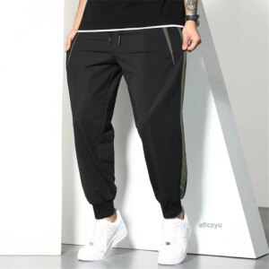 Black Jogger Pants Men Summer Baggy Plus Size 6XL Fashion Casual Patchwork Trousers Male Bottom Big