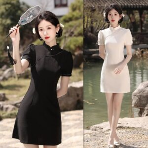 Fashion and Young Girl’s Small a Version Short Cheongsam Qi Pao Spring Summer Improved Chinese