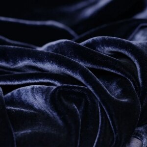 Luxury high density true velvet silk fabric blue dress coat garment