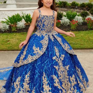 Blue Mini Quinceanera Dresses Ball Gown Sequins Appliques Flower Girl Dresses For Weddings Pageant Dresses Kids Baby Customized